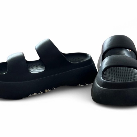 Black Cloud Platform Foam Slide Sandals - Picture 9 of 9